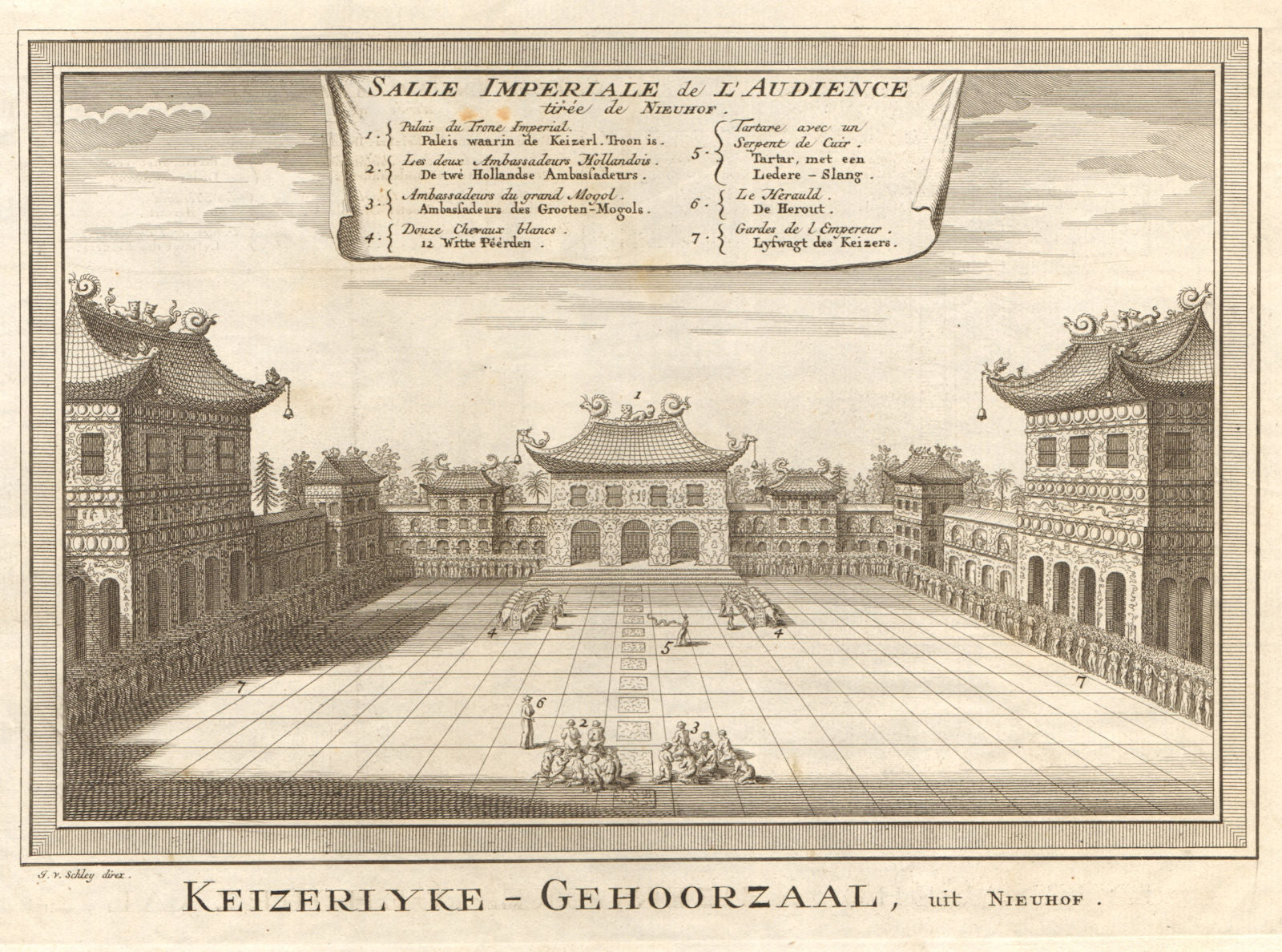 'Salle Impériale de l'Audience'. Nieuhof. Forbidden City, Beijing. SCHLEY 1749